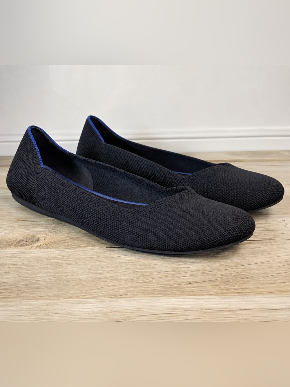 Rothy's Womens The Flat Sz 9 Black Slip On Ballet Shoe Round Toe Washable